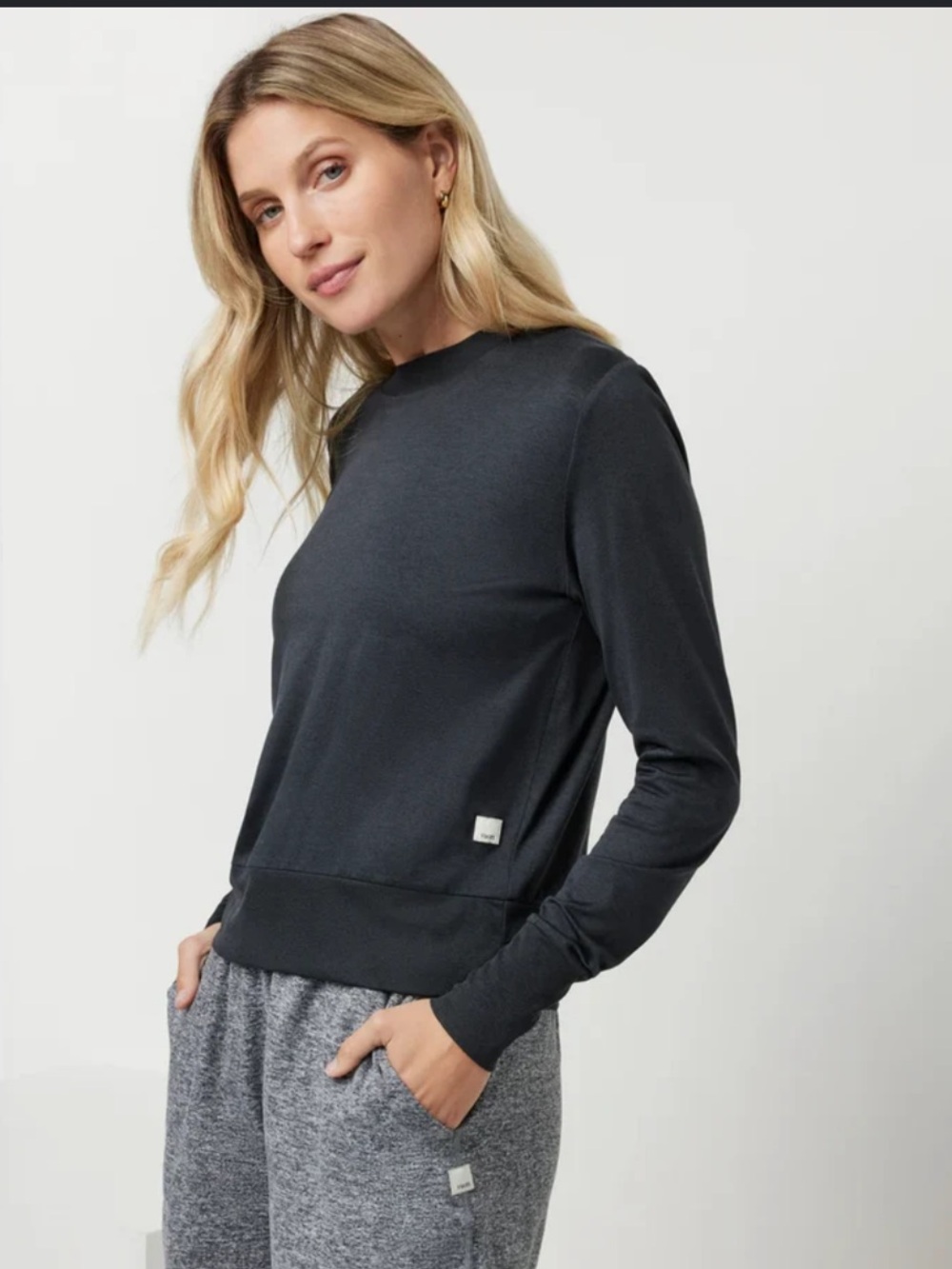 Vuori Daydream Crew Long Sleeve Black Heather